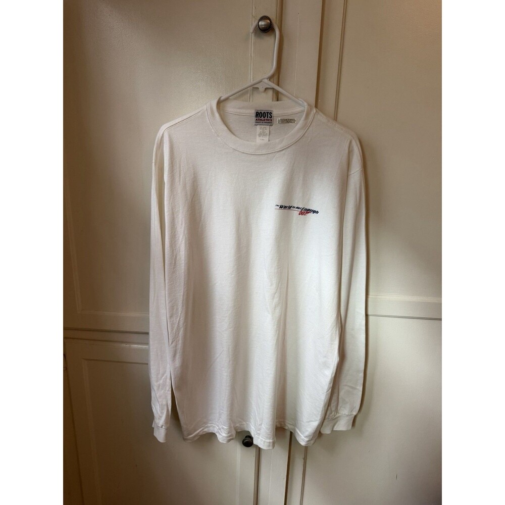 Vintage 1999 James Bond 007 World Is Not Enough White Long Sleeve Shirt XL